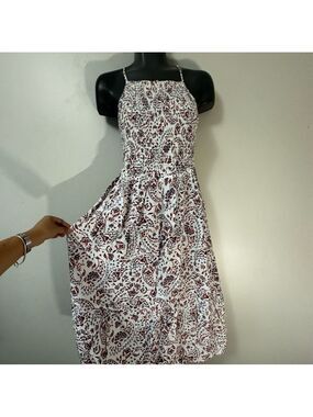 Signature White and Brown Patterned Women's Dress